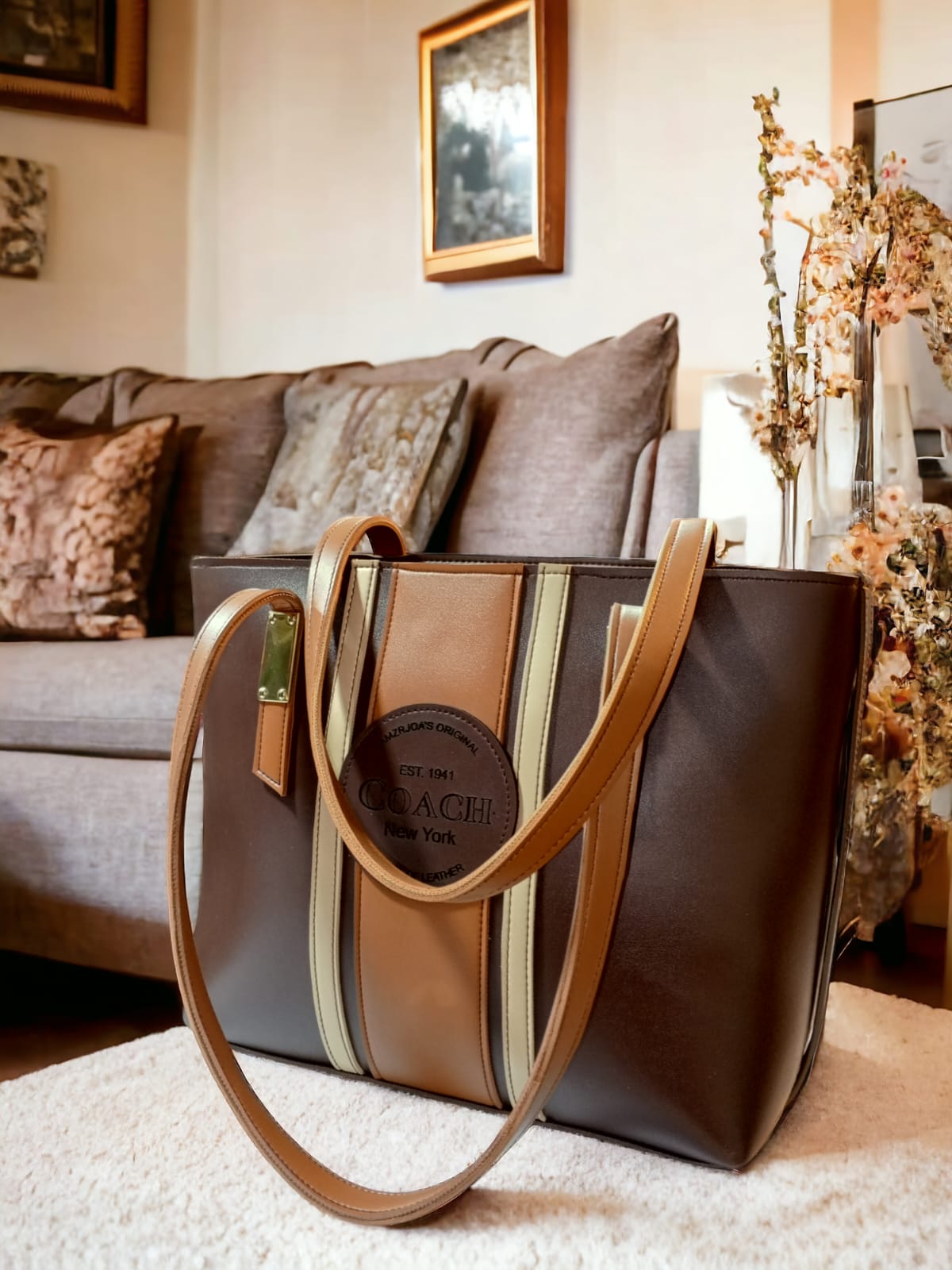 branded tote bag coach logo