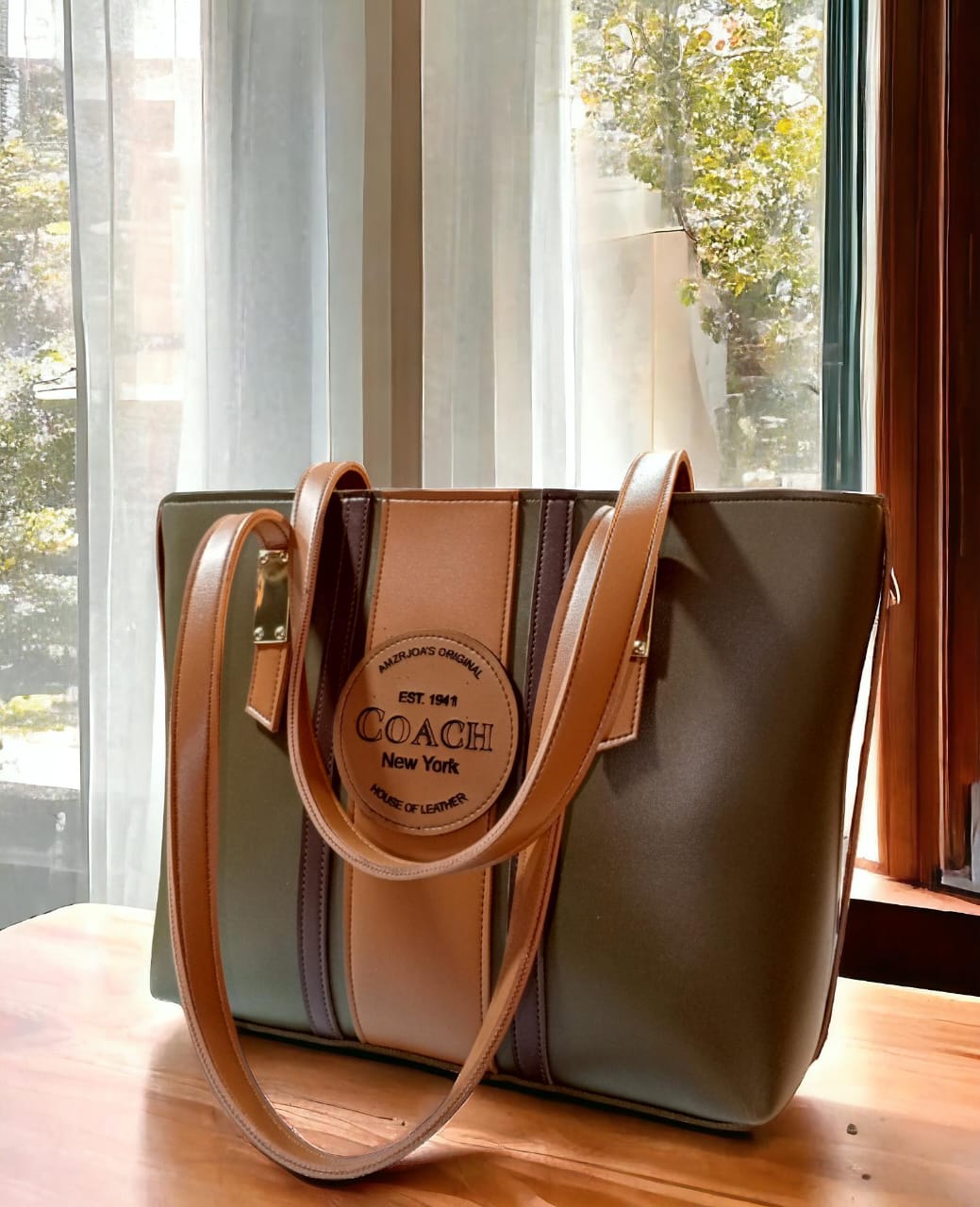 branded tote bag coach logo