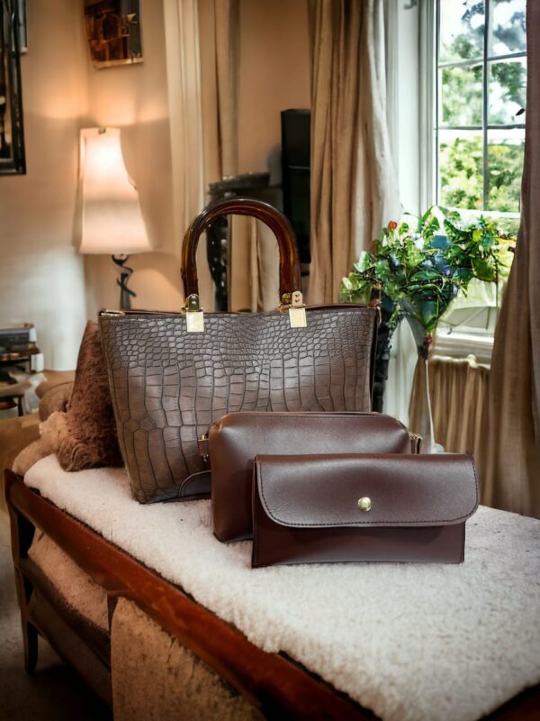 3 Piece Crocodile Leather bag - Image 5