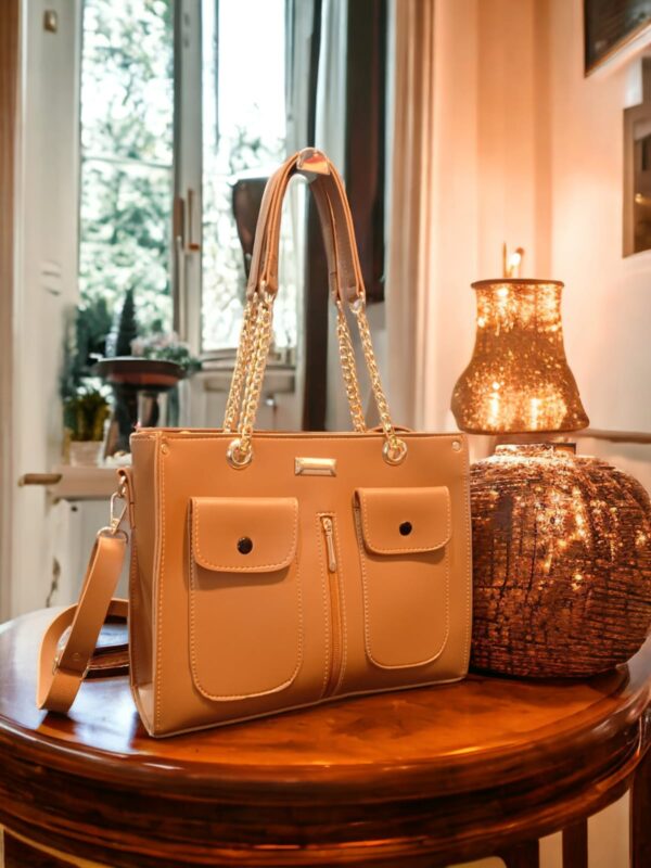 luxury tote bag with double pocket