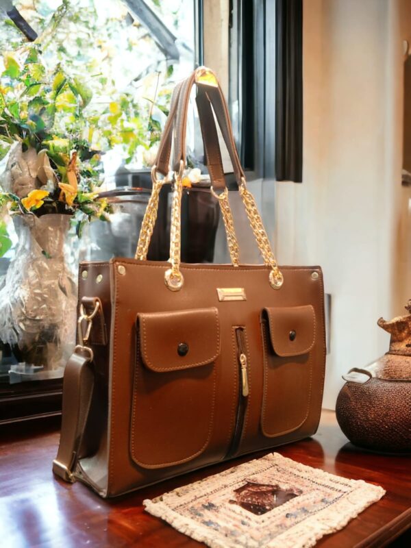 luxury tote bag with double pocket