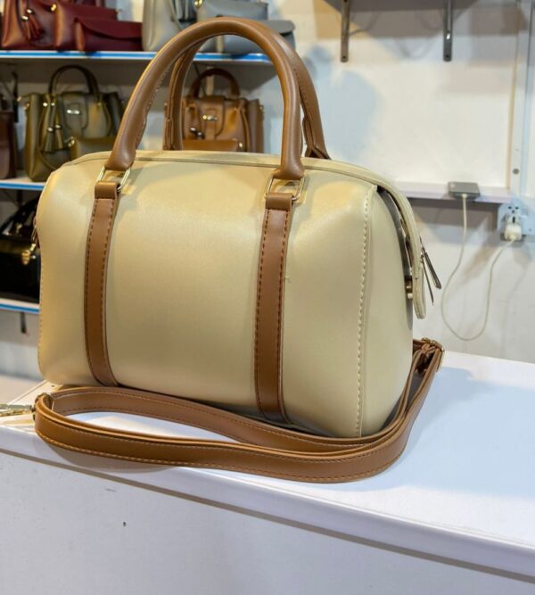 duffel style big handbag beige