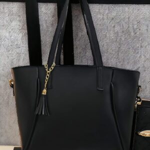 leather right black tote bag