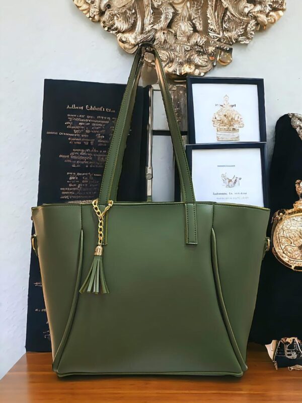 leather tote bag olive green