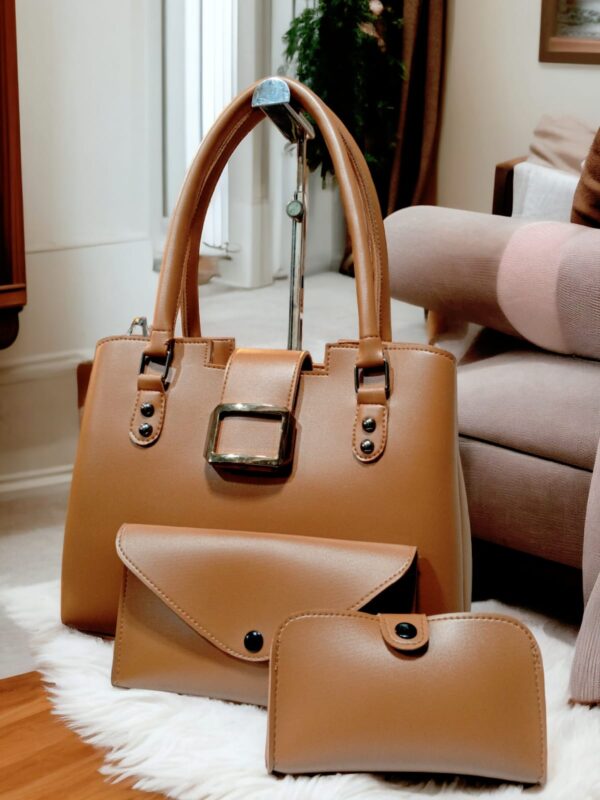 camel brown leather bag