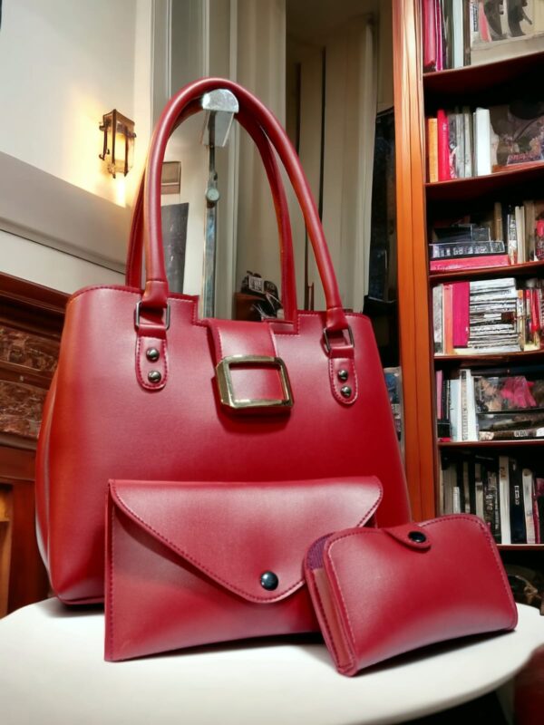 leather right red bag 3pc set collection
