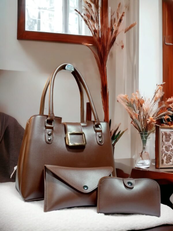 leather right 3pc tote bag set
