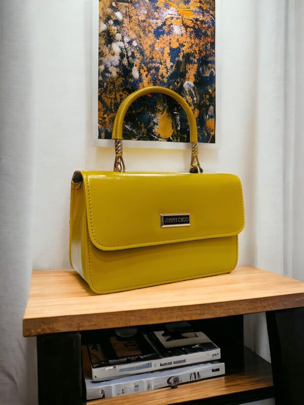 Leather Shine Crossbody Casual Bag by Jimmy Choo - Eid Collection YELLOW